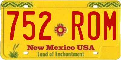 NM license plate 752ROM