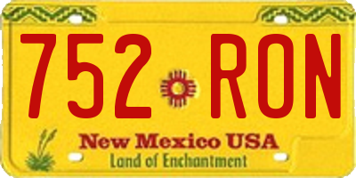 NM license plate 752RON