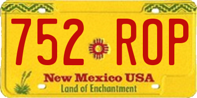 NM license plate 752ROP