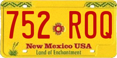 NM license plate 752ROQ