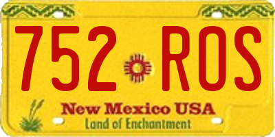 NM license plate 752ROS