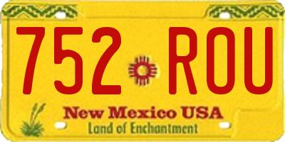 NM license plate 752ROU