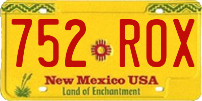 NM license plate 752ROX