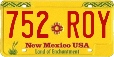 NM license plate 752ROY