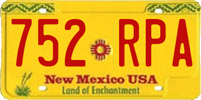 NM license plate 752RPA