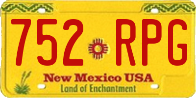 NM license plate 752RPG