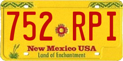 NM license plate 752RPI