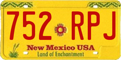 NM license plate 752RPJ
