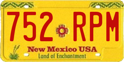 NM license plate 752RPM