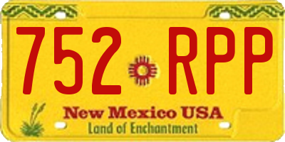 NM license plate 752RPP