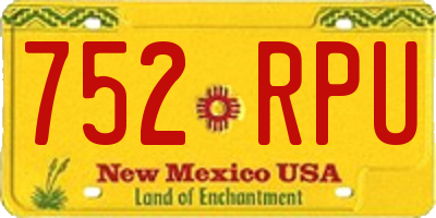 NM license plate 752RPU