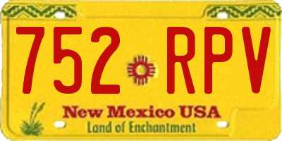 NM license plate 752RPV