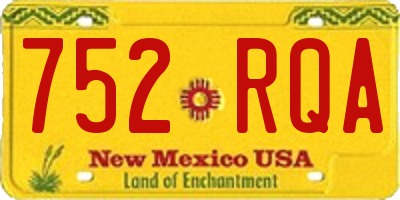 NM license plate 752RQA