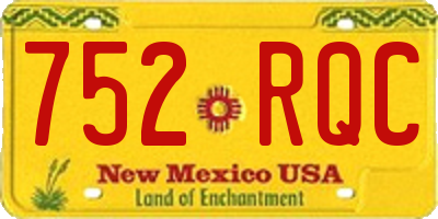 NM license plate 752RQC