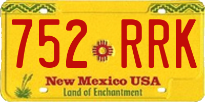 NM license plate 752RRK