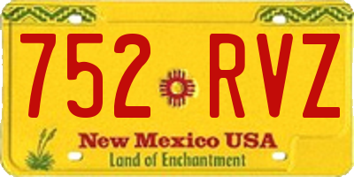 NM license plate 752RVZ