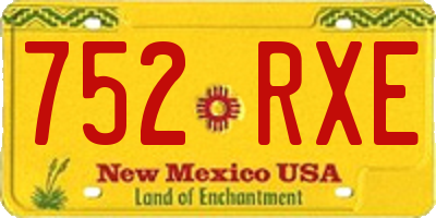 NM license plate 752RXE