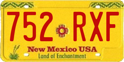 NM license plate 752RXF