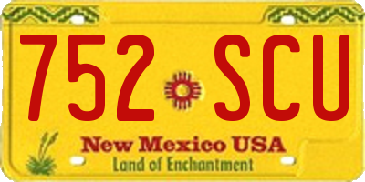 NM license plate 752SCU