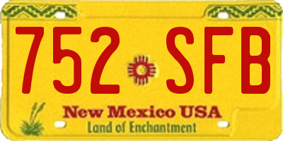 NM license plate 752SFB