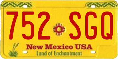 NM license plate 752SGQ