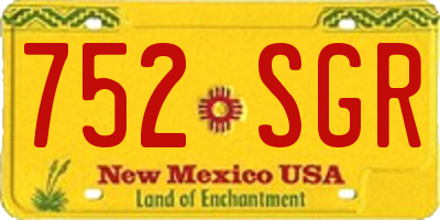 NM license plate 752SGR