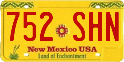 NM license plate 752SHN