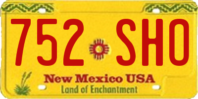 NM license plate 752SHO
