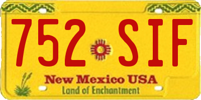 NM license plate 752SIF