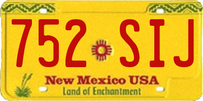 NM license plate 752SIJ
