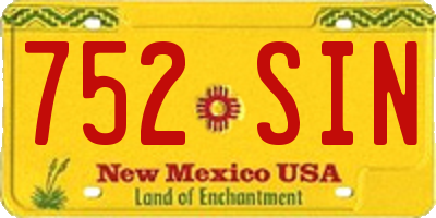 NM license plate 752SIN