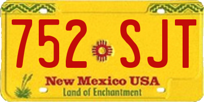 NM license plate 752SJT