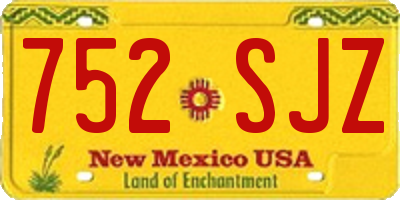 NM license plate 752SJZ