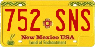 NM license plate 752SNS