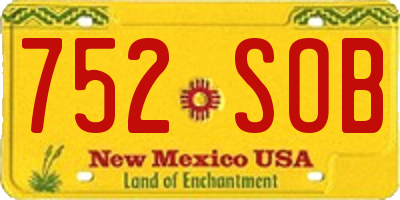 NM license plate 752SOB