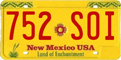 NM license plate 752SOI