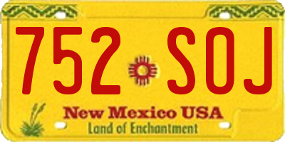 NM license plate 752SOJ
