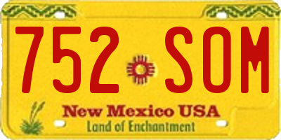 NM license plate 752SOM