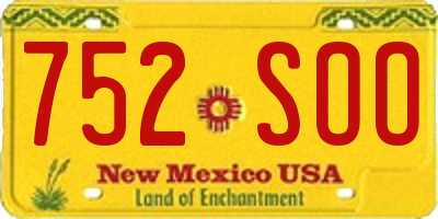 NM license plate 752SOO