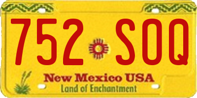 NM license plate 752SOQ