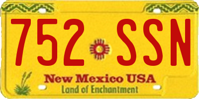 NM license plate 752SSN
