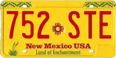 NM license plate 752STE