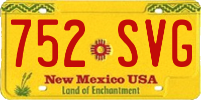 NM license plate 752SVG