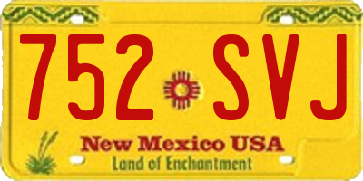 NM license plate 752SVJ