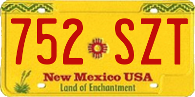 NM license plate 752SZT