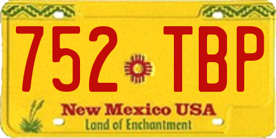 NM license plate 752TBP