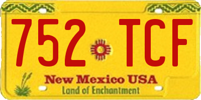 NM license plate 752TCF
