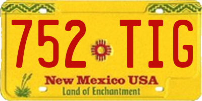 NM license plate 752TIG