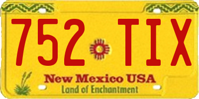 NM license plate 752TIX