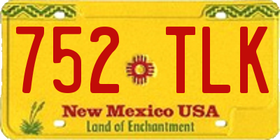 NM license plate 752TLK